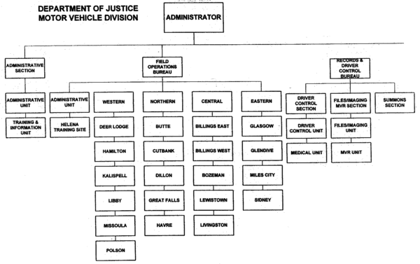Department of Justice Motor Vehicle Division Organizational Chart